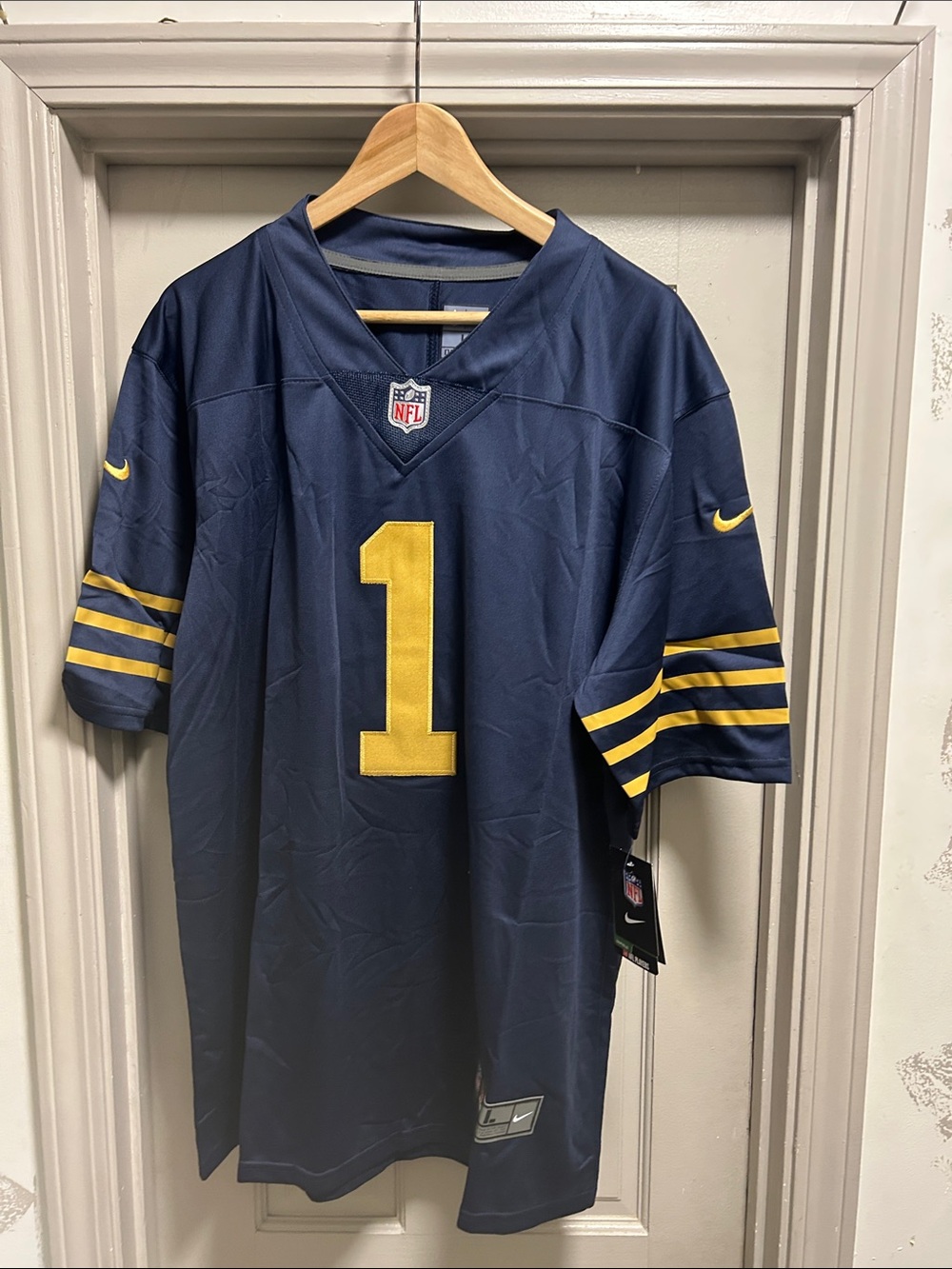 Nike Navy and Gold Green Bay Packers Parsons #1 jersey